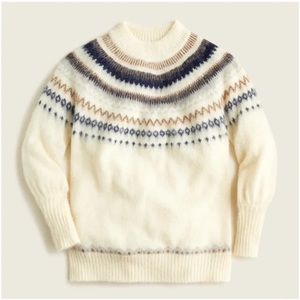 J.Crew Fair Isle yoke puff-sleeve sweater